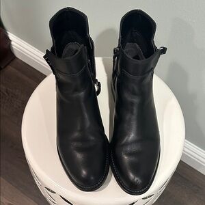 Franco Sarto Black Leather Ankle Boots